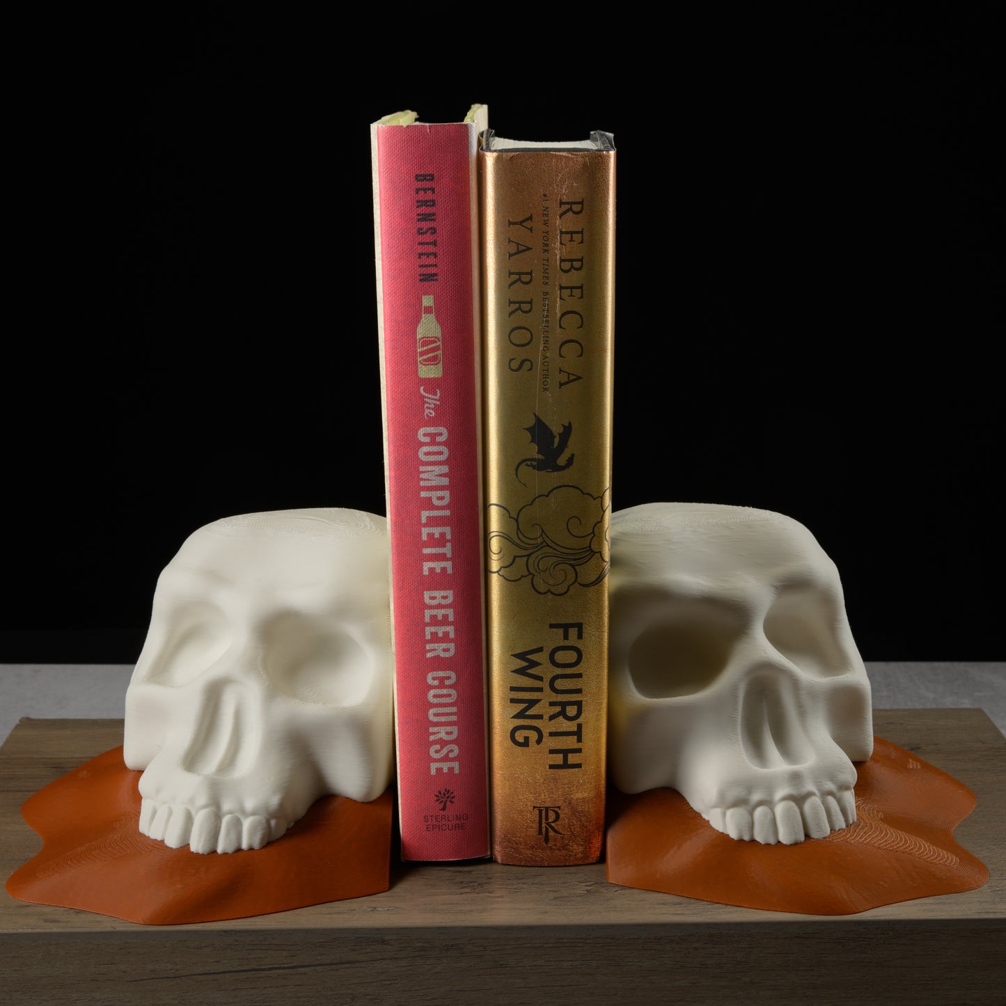 Skull Buried in Sand Bookends