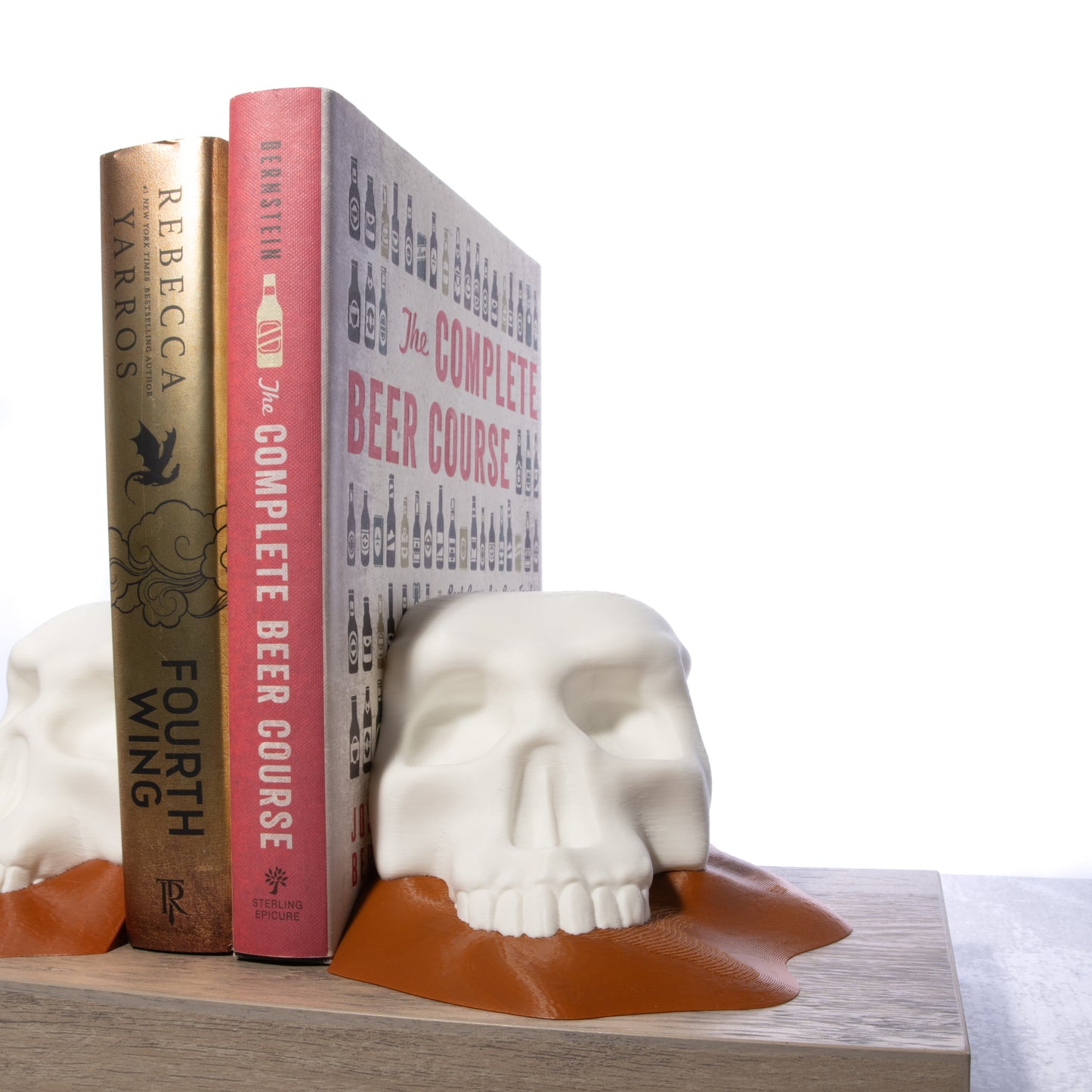 Skull Buried in Sand Bookends