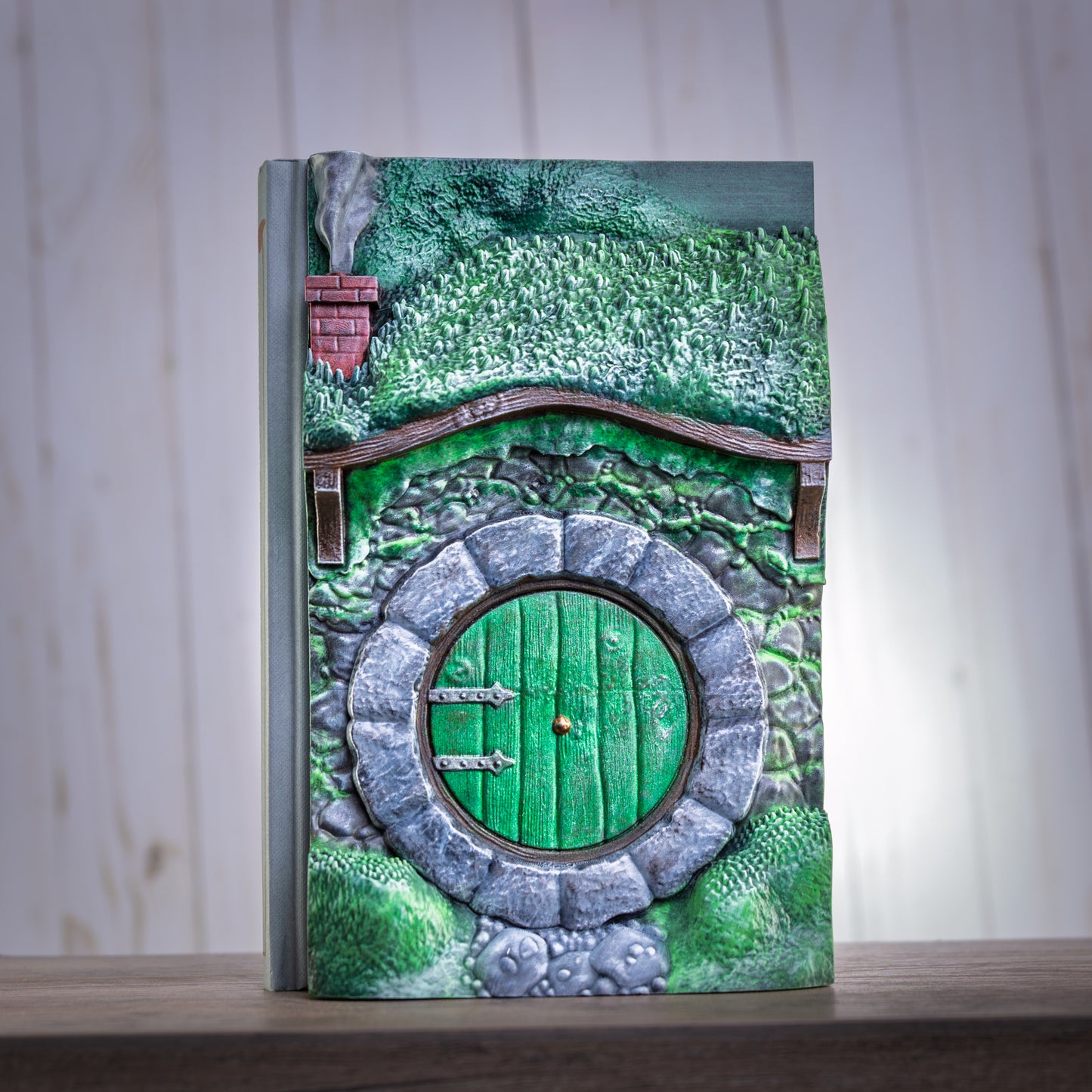 Hand-Sculpted Bag End Book Cover — Collector's Edition The Hobbit — 3D Resin Hobbit Hole — Hand Painted — Tolkien Gift — One of a Kind