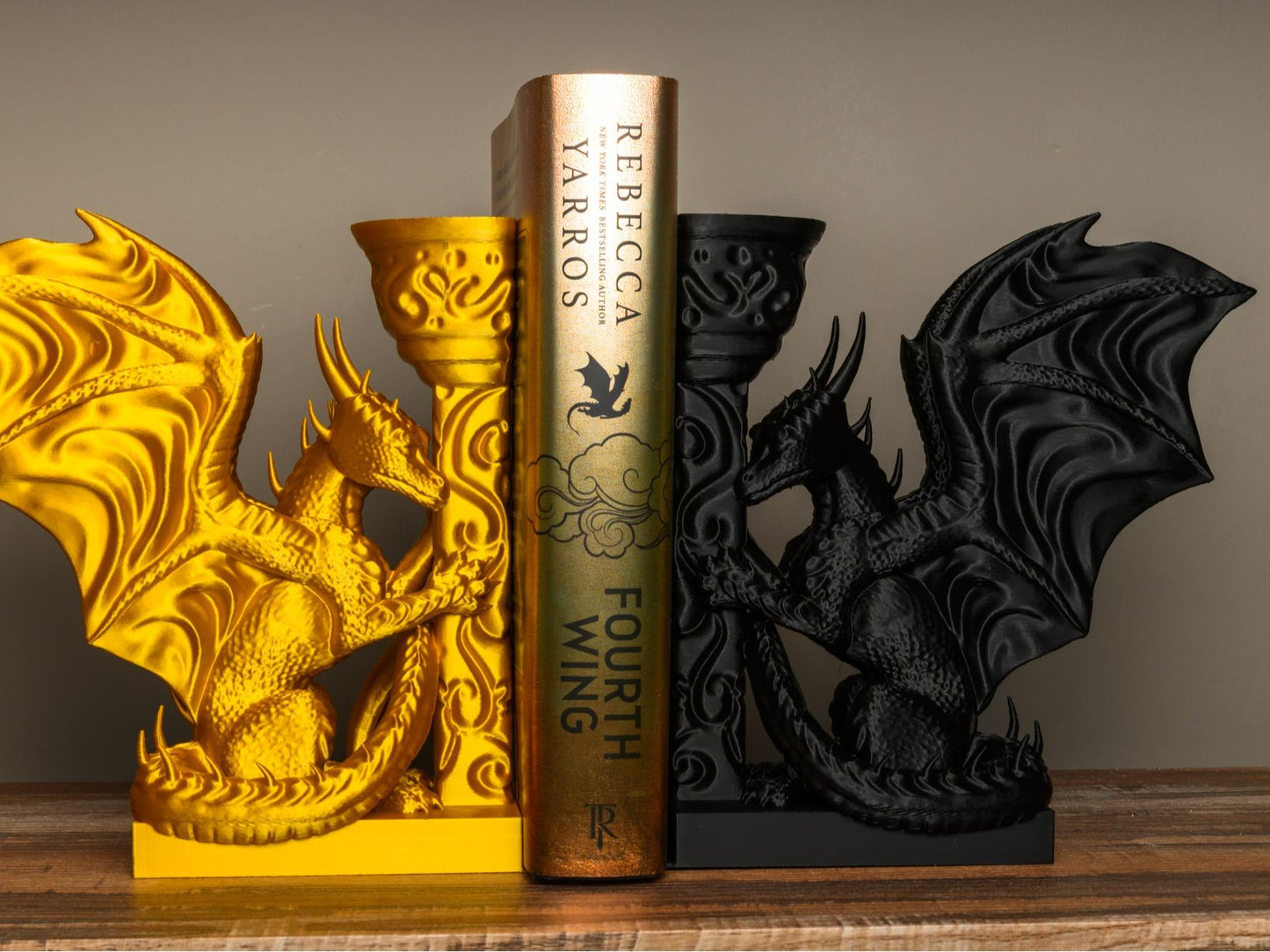 Fantasy-Inspired 3D Printed Dragon Bookends Set