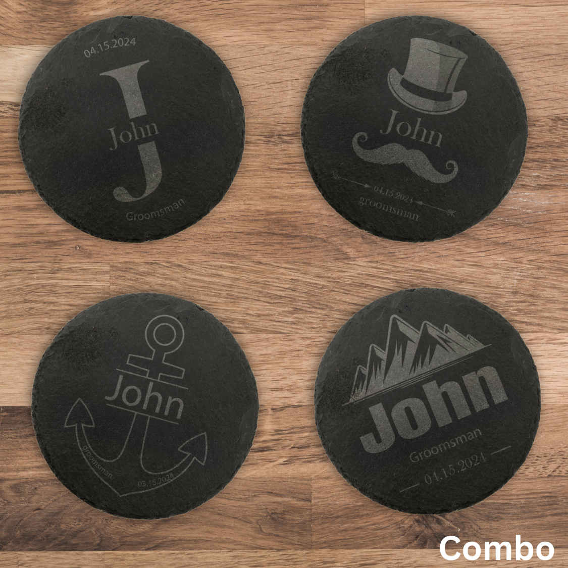 Personalized Slate Coasters Set (Set of 4)