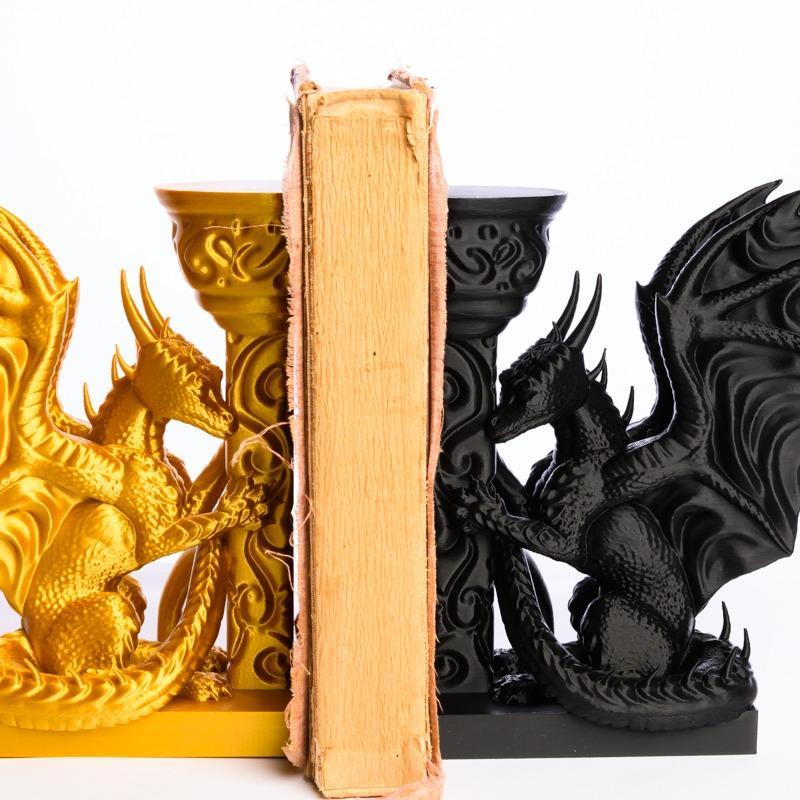 Fantasy-Inspired 3D Printed Dragon Bookends Set