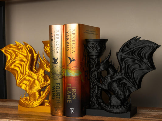 Fantasy-Inspired 3D Printed Dragon Bookends Set