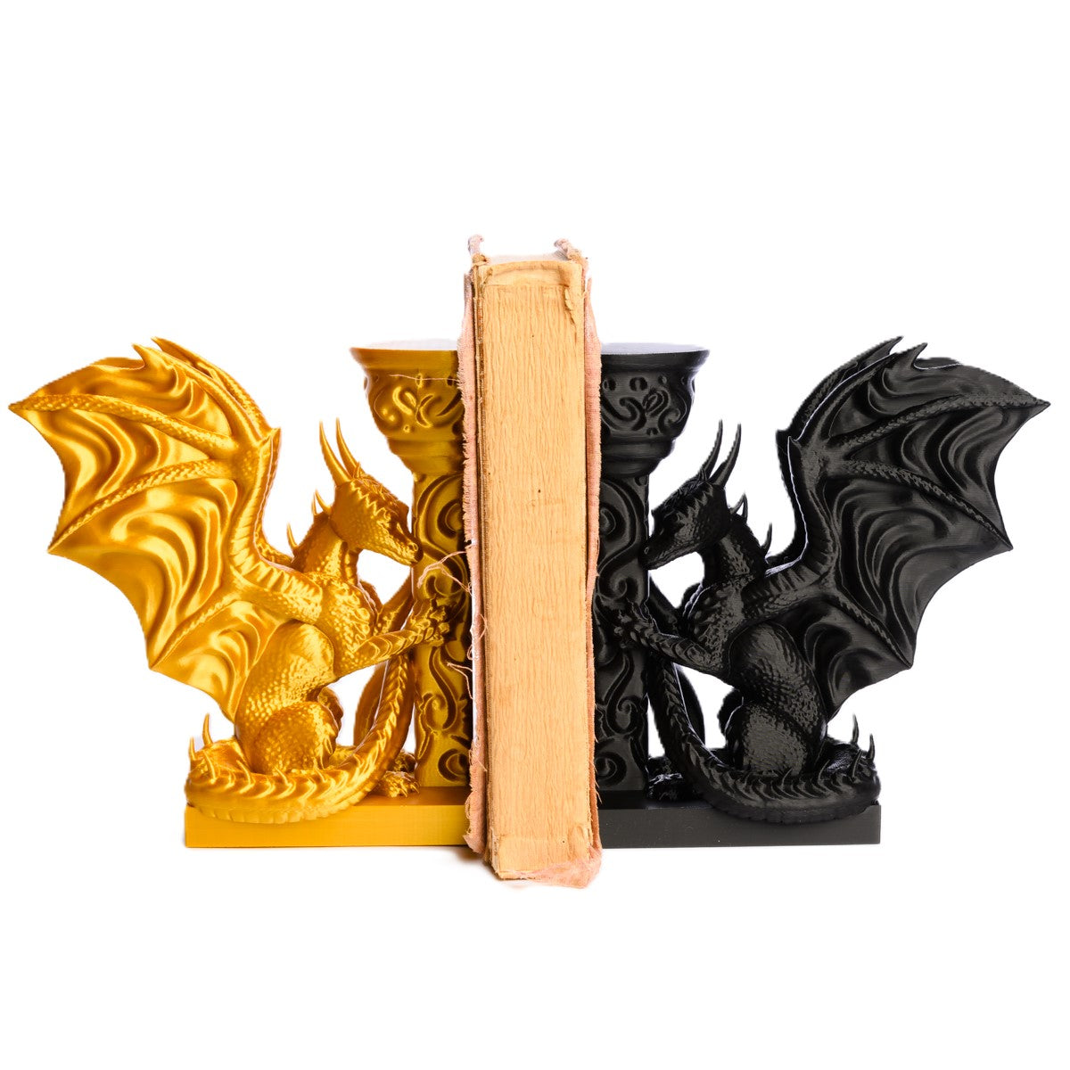 Fantasy-Inspired 3D Printed Dragon Bookends Set