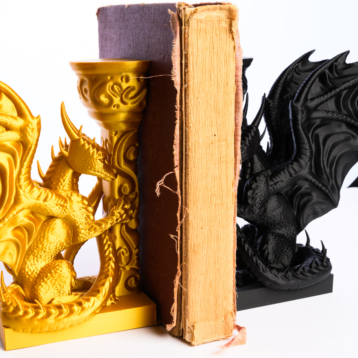 Fantasy-Inspired 3D Printed Dragon Bookends Set