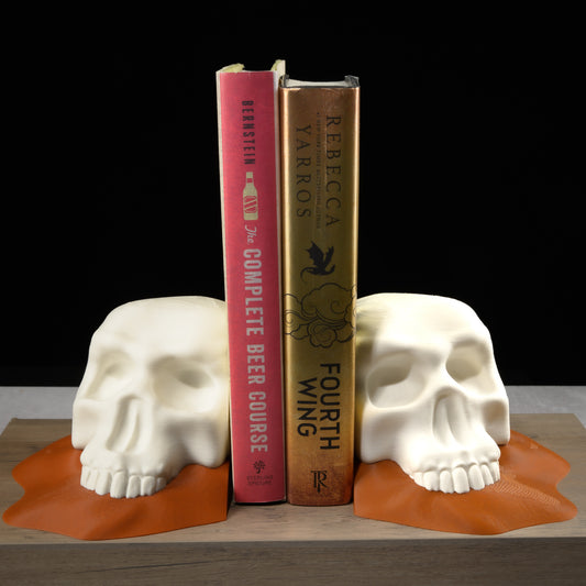 Skull Buried in Sand Bookends