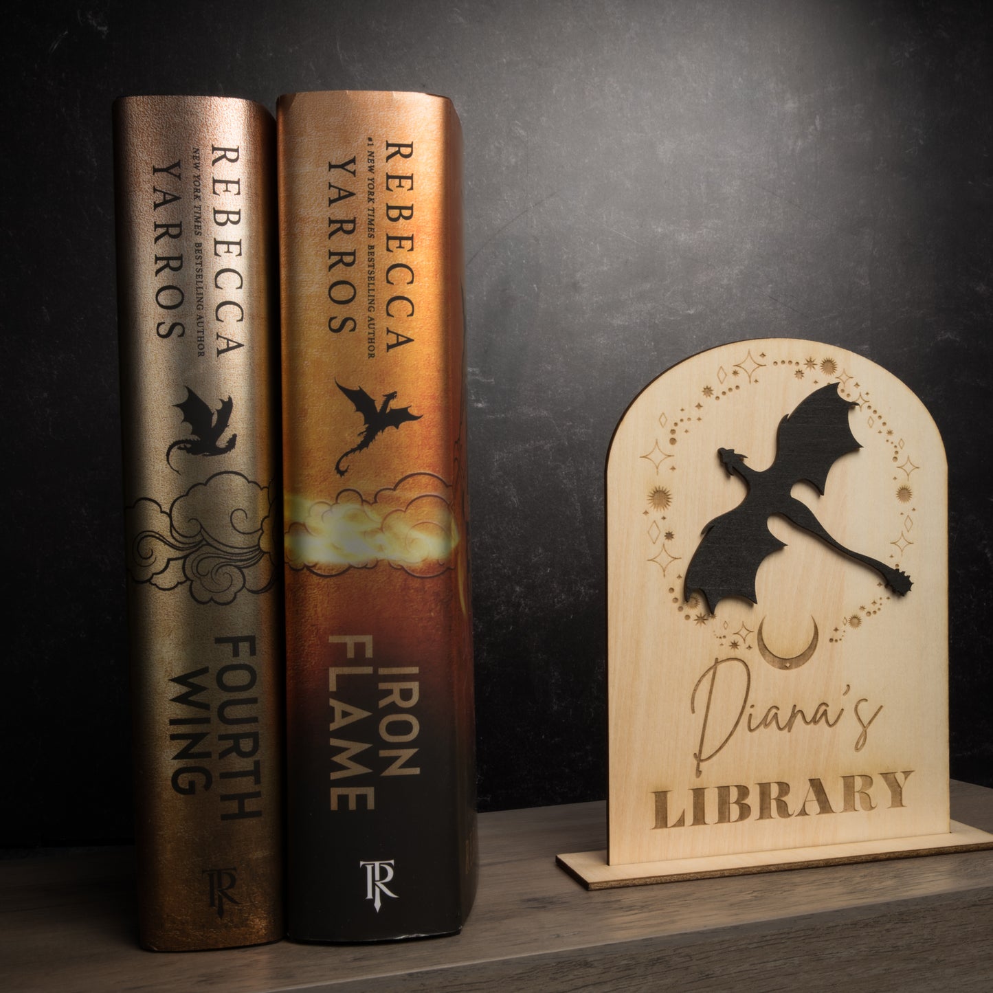 Personalized Dragon Bookshelf Sign