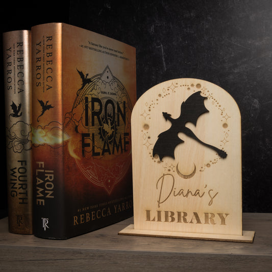 Personalized Dragon Bookshelf Sign