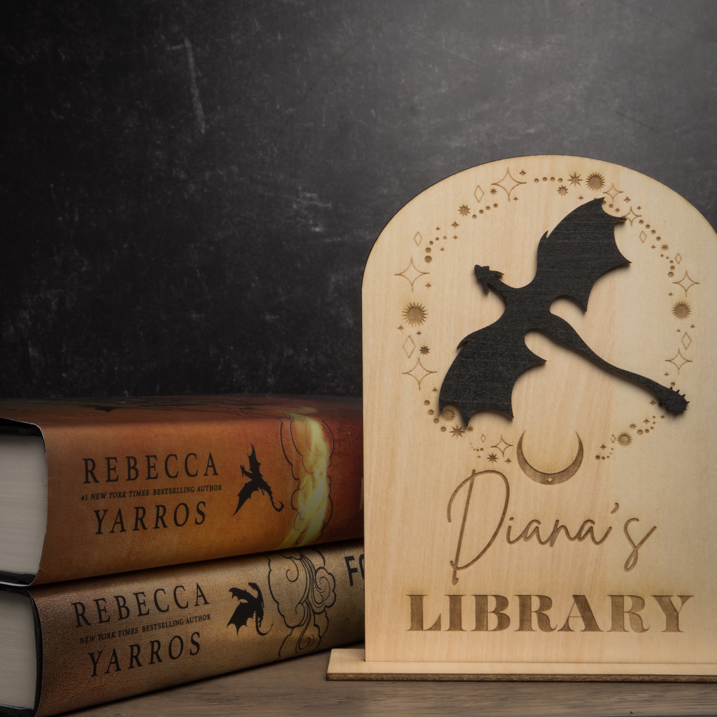 Personalized Dragon Bookshelf Sign