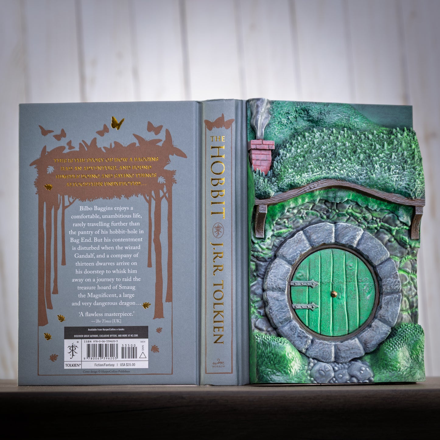 Hand-Sculpted Bag End Book Cover — Collector's Edition The Hobbit — 3D Resin Hobbit Hole — Hand Painted — Tolkien Gift — One of a Kind