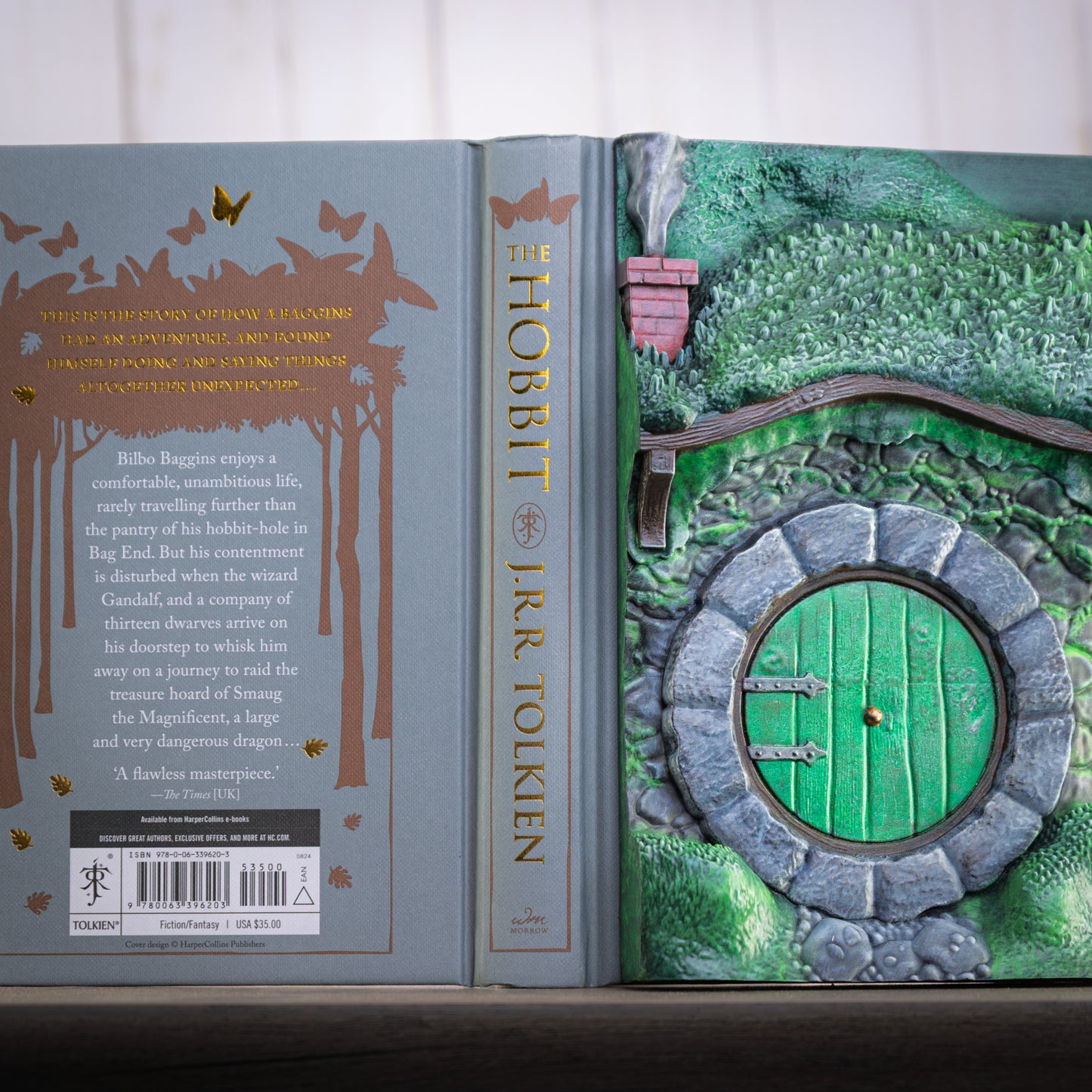 Hand-Sculpted Bag End Book Cover — Collector's Edition The Hobbit — 3D Resin Hobbit Hole — Hand Painted — Tolkien Gift — One of a Kind