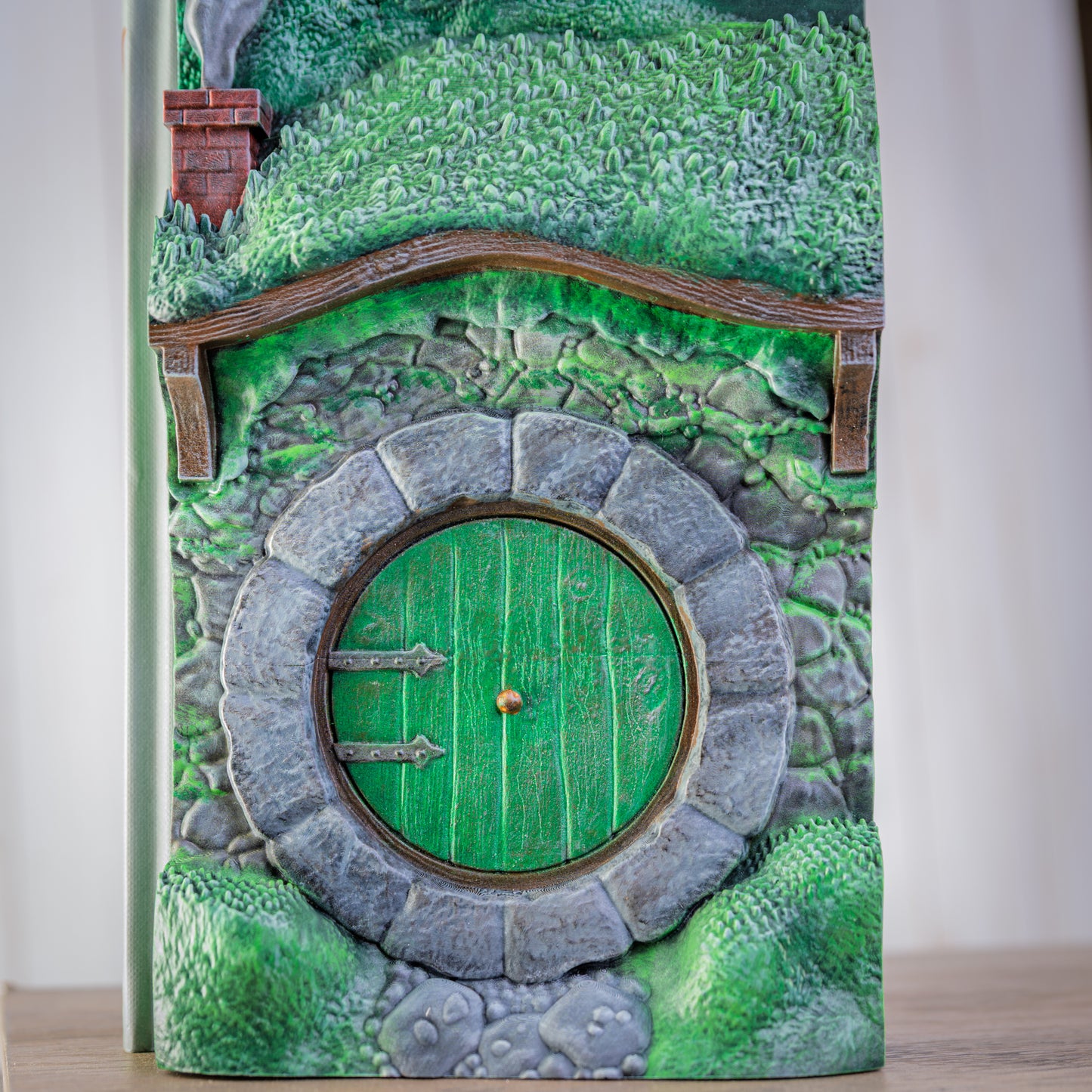 Hand-Sculpted Bag End Book Cover — Collector's Edition The Hobbit — 3D Resin Hobbit Hole — Hand Painted — Tolkien Gift — One of a Kind
