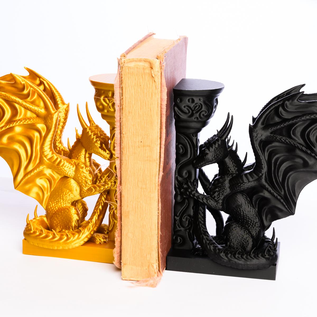 Fantasy-Inspired 3D Printed Dragon Bookends Set